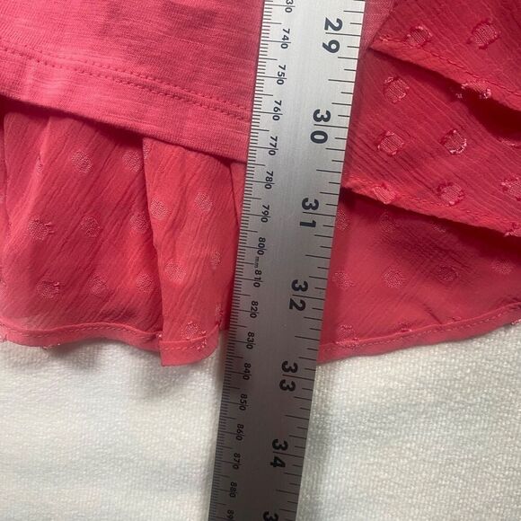 LOGO Lori Goldstein Pink Mixed Media Ruffle Hem Cardigan Duster 1X - Picture 11 of 12